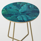 William Morris Acanthus Peacock Teal Vintage Pattern Side Table Gallery Image 2