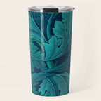 William Morris Acanthus Peacock Teal Vintage Pattern Travel Mug Gallery Image 1