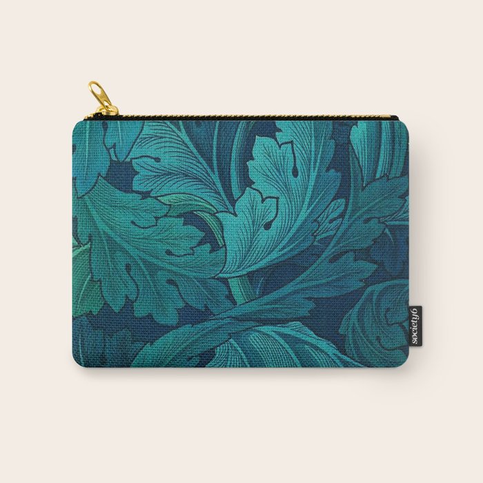 William Morris Acanthus Peacock Teal Vintage Pattern Carry All Pouch Gallery Image 1