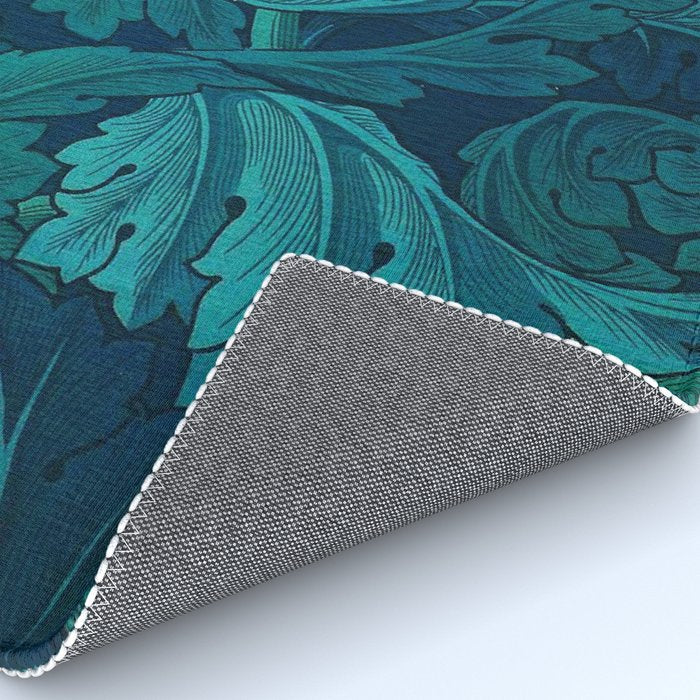 William Morris Acanthus Peacock Teal Vintage Pattern Rug Gallery Image 4