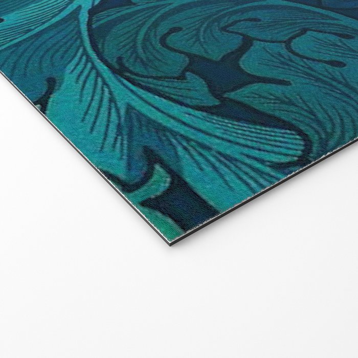 William Morris Acanthus Peacock Teal Vintage Pattern Welcome Mat Gallery Image 2