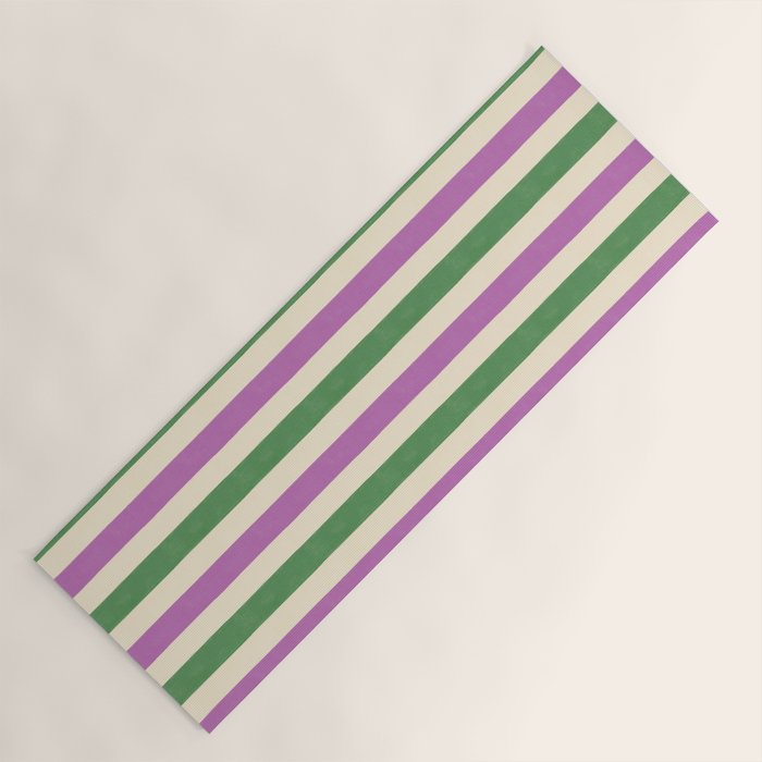 Handmade Bold Stripe Design Yoga Mat Gallery Image 1