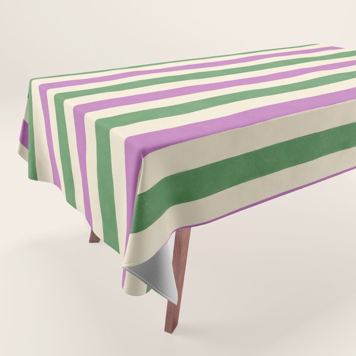 Handmade Bold Stripe Design Tablecloth Gallery Image 1