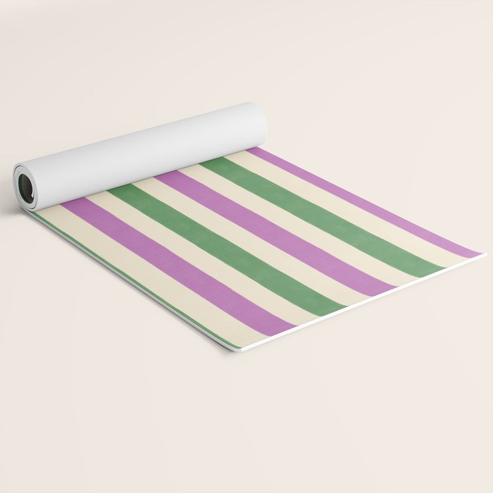 Handmade Bold Stripe Design Yoga Mat Gallery Image 2