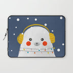 Christmas Baby Seal with fairy lights Laptop Sleeve Gallery Image 1