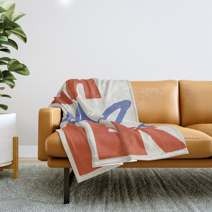 Retro Coastal Art Print - La Mer Throw Blanket Gallery Image 1