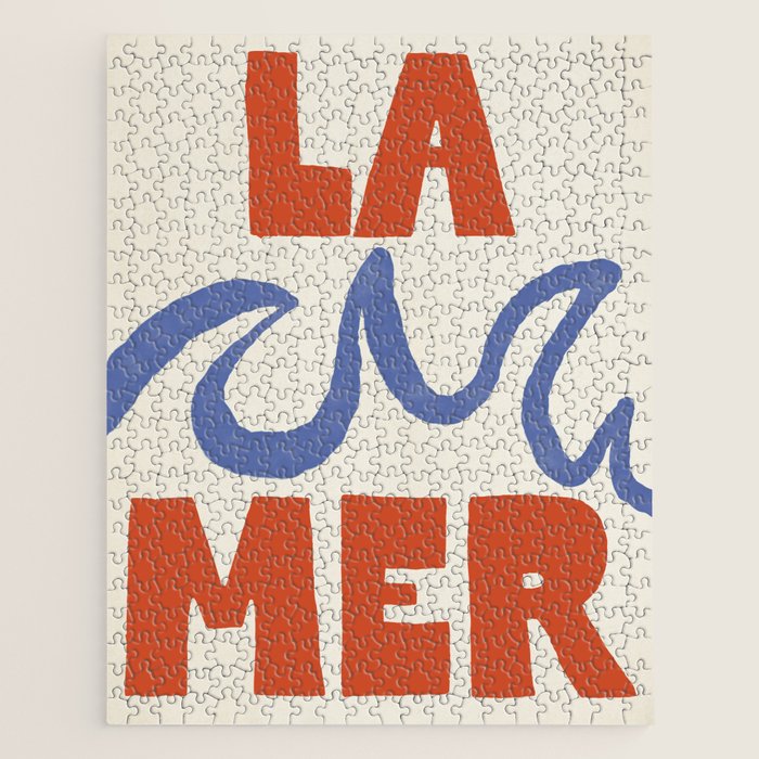 Retro Coastal Art Print - La Mer Jigsaw Puzzle Gallery Image 1
