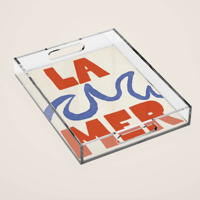 Retro Coastal Art Print - La Mer Acrylic Tray Gallery Image 1