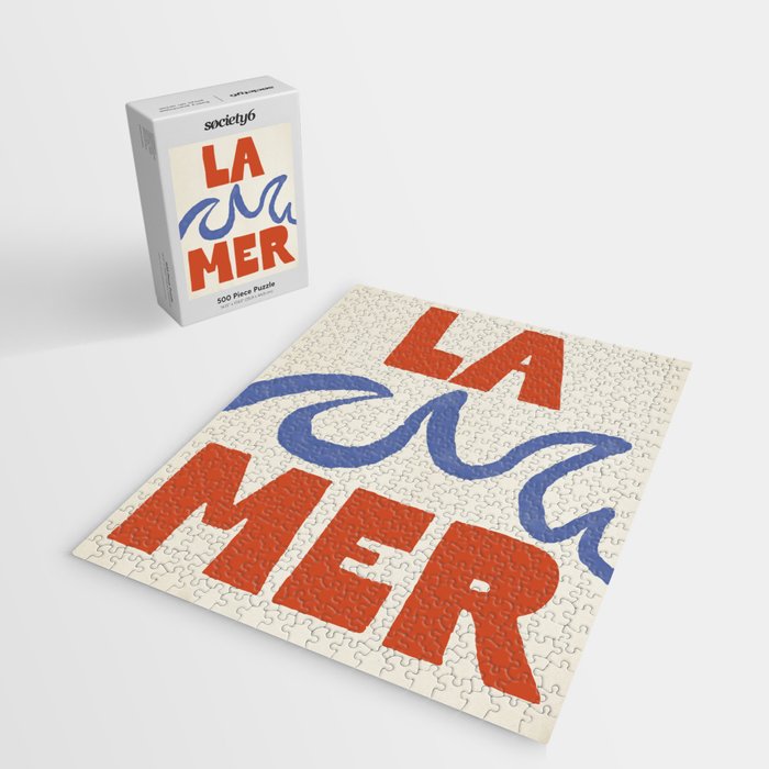 Retro Coastal Art Print - La Mer Jigsaw Puzzle Gallery Image 2