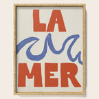 Retro Coastal Art Print - La Mer Serving Tray Gallery Image 1