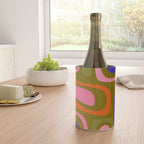 Palm Springs Retro Mid Century Modern Colorful Abstract Pattern Olive Khaki Green Pink Blue Orange Wine Chiller Gallery Image 4