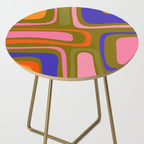 Palm Springs Retro Mid Century Modern Colorful Abstract Pattern Olive Khaki Green Pink Blue Orange Side Table Gallery Image 2