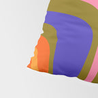 Palm Springs Retro Mid Century Modern Colorful Abstract Pattern Olive Khaki Green Pink Blue Orange Pillow Sham Gallery Image 4
