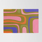 Palm Springs Retro Mid Century Modern Colorful Abstract Pattern Olive Khaki Green Pink Blue Orange Rug Gallery Image 2