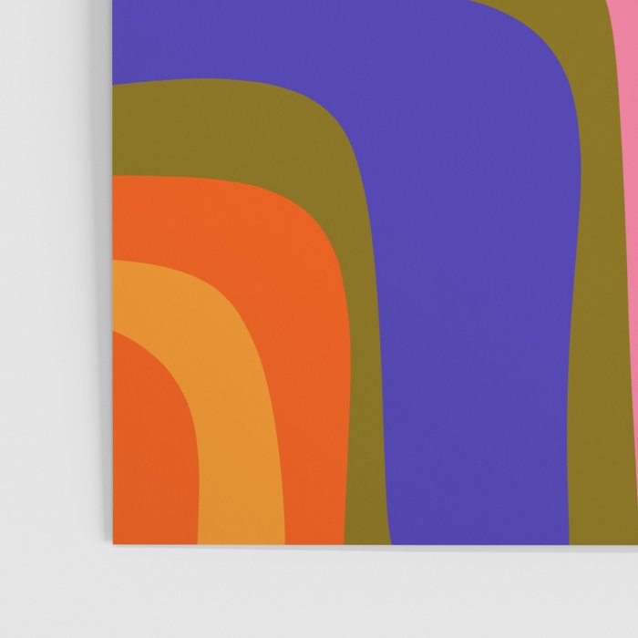 Palm Springs Retro Mid Century Modern Colorful Abstract Pattern Olive Khaki Green Pink Blue Orange Poster Gallery Image 3