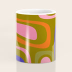Palm Springs Retro Mid Century Modern Colorful Abstract Pattern Olive Khaki Green Pink Blue Orange Coffee Mug Gallery Image 4