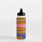 Palm Springs Retro Mid Century Modern Colorful Abstract Pattern Olive Khaki Green Pink Blue Orange Water Bottle Gallery Image 3