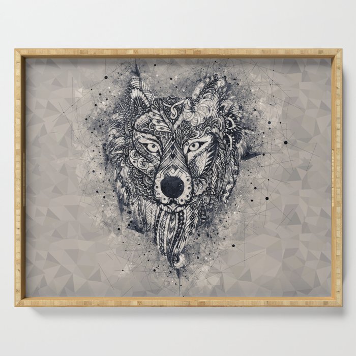 Native American Wolf Serving Tray Gallery Image 1