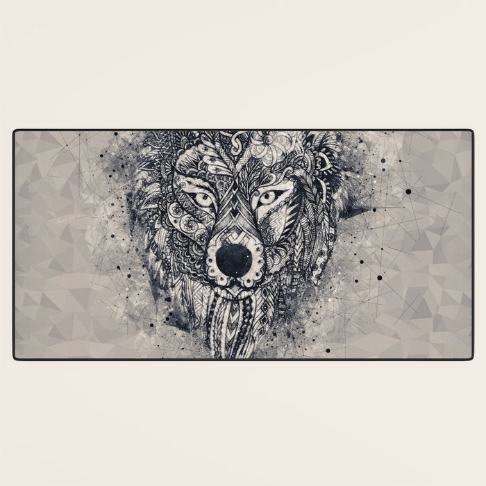 Native American Wolf Desk Mat Gallery Image 3