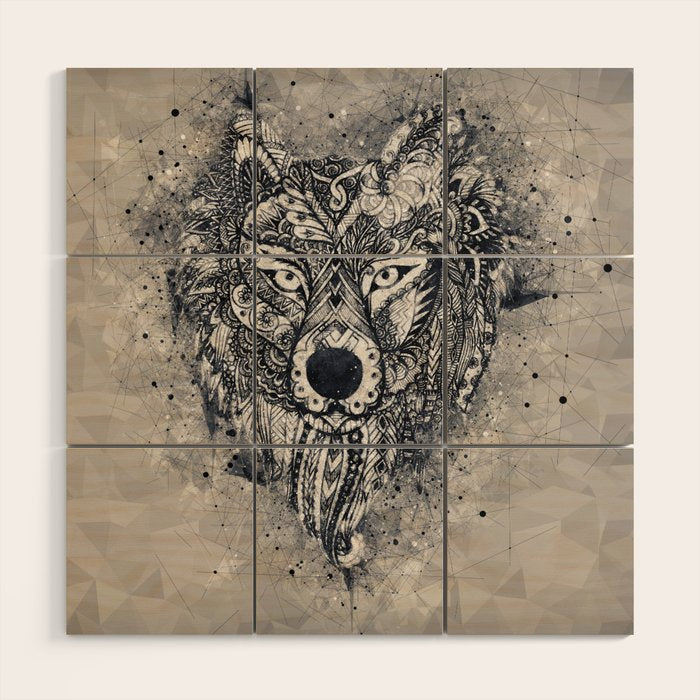Native American Wolf Wood Wall Art Gallery Image 1