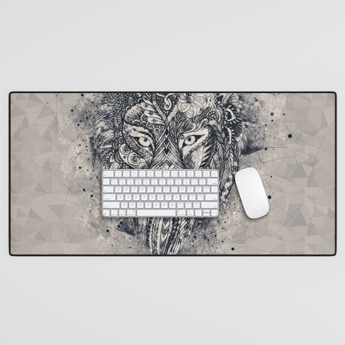 Native American Wolf Desk Mat Gallery Image 1