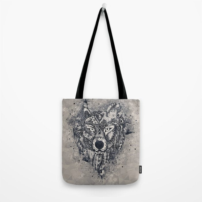 Native American Wolf Tote Bag Gallery Image 2