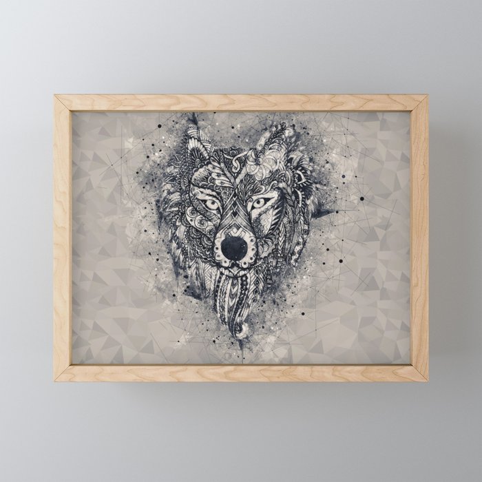 Native American Wolf Mini Art Print Gallery Image 1