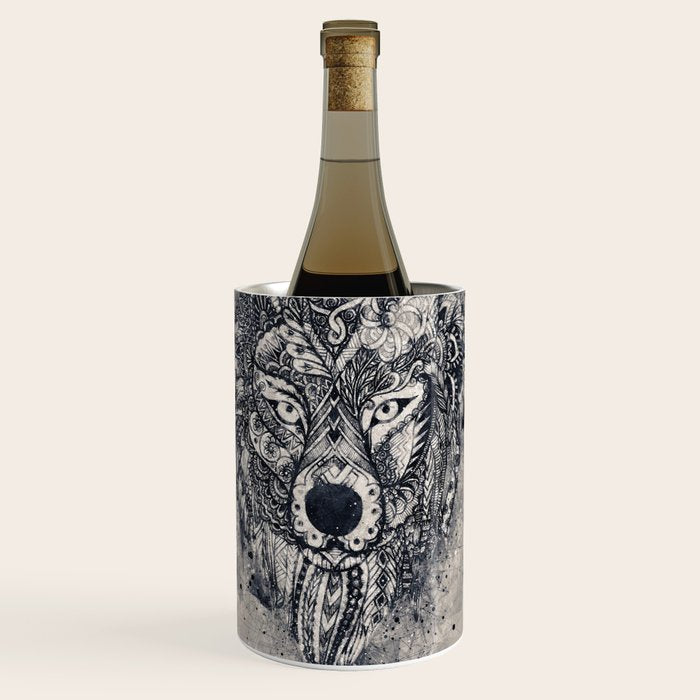 Native American Wolf Wine Chiller Gallery Image 1
