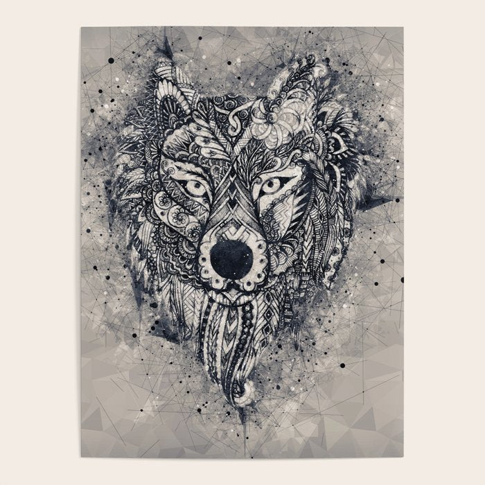 Native American Wolf Poster Gallery Image 1