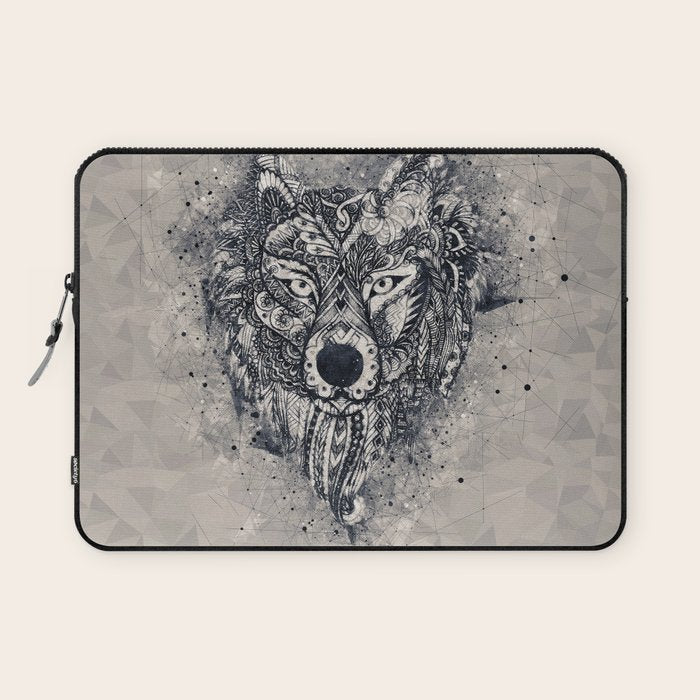 Native American Wolf Laptop Sleeve Gallery Image 1