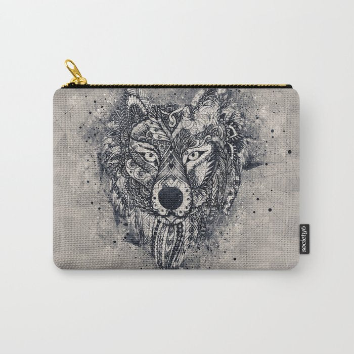Native American Wolf Carry All Pouch Gallery Image 1