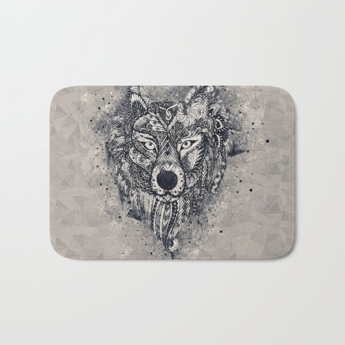 Native American Wolf Bath Mat Gallery Image 1