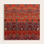 Traditional Oriental Moroccan Rug Design Wood Wall Art Gallery Image 1