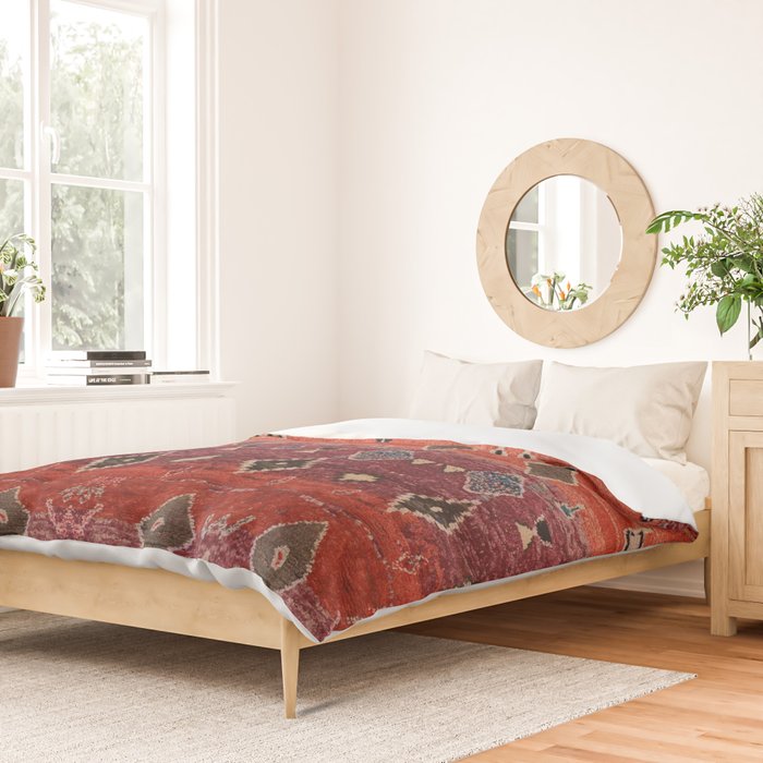 Traditional Oriental Moroccan Rug Design Duvet Cover Gallery Image 2