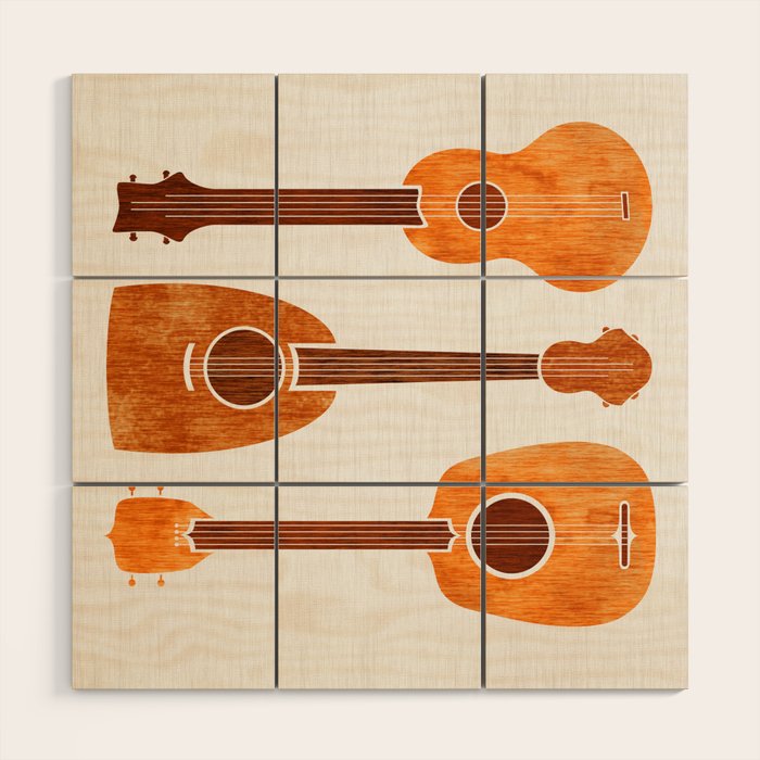 Hawaiian Ukuleles Wood Wall Art Gallery Image 1