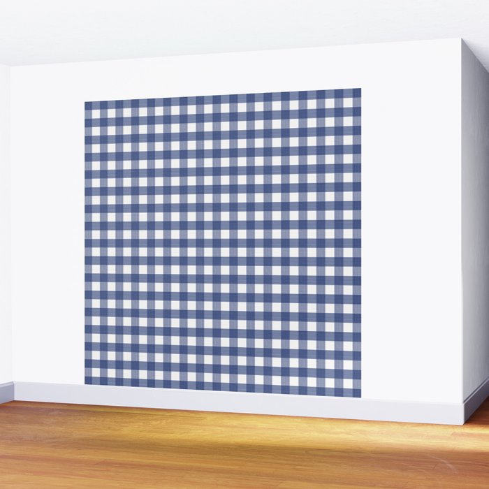 Blue Buffalo Check Wall Mural Gallery Image 2