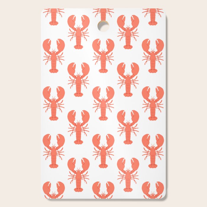 Red lobster sea food animal cartoon pattern Cutting Board Gallery Image 1