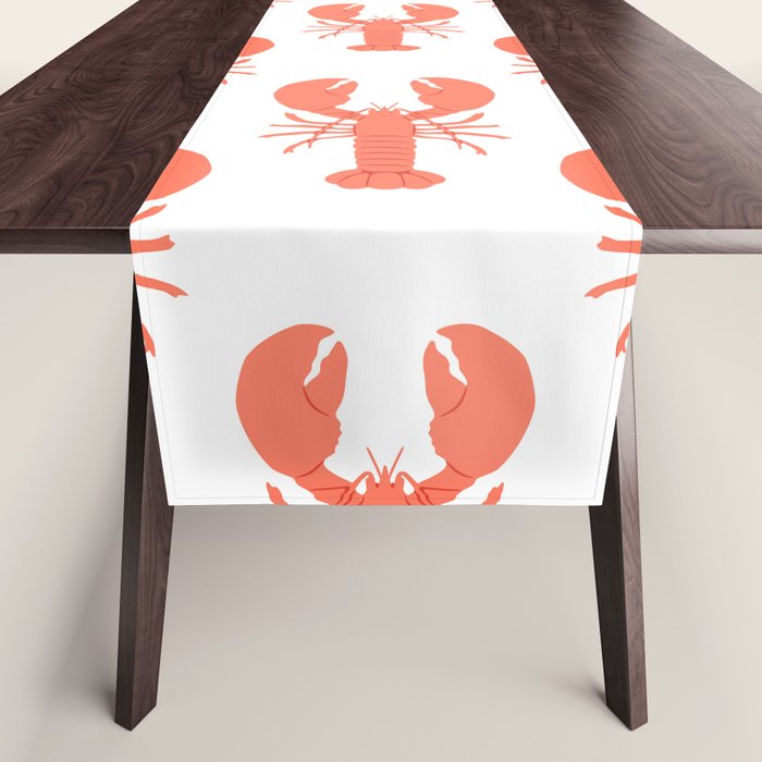 Red lobster sea food animal cartoon pattern Table Runner Gallery Image 1