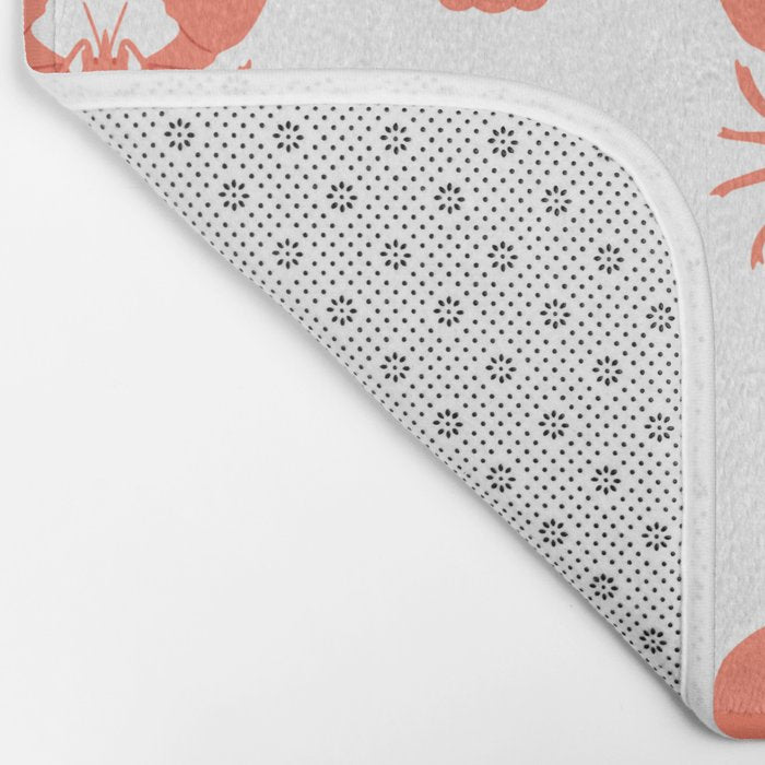Red lobster sea food animal cartoon pattern Bath Mat Gallery Image 2