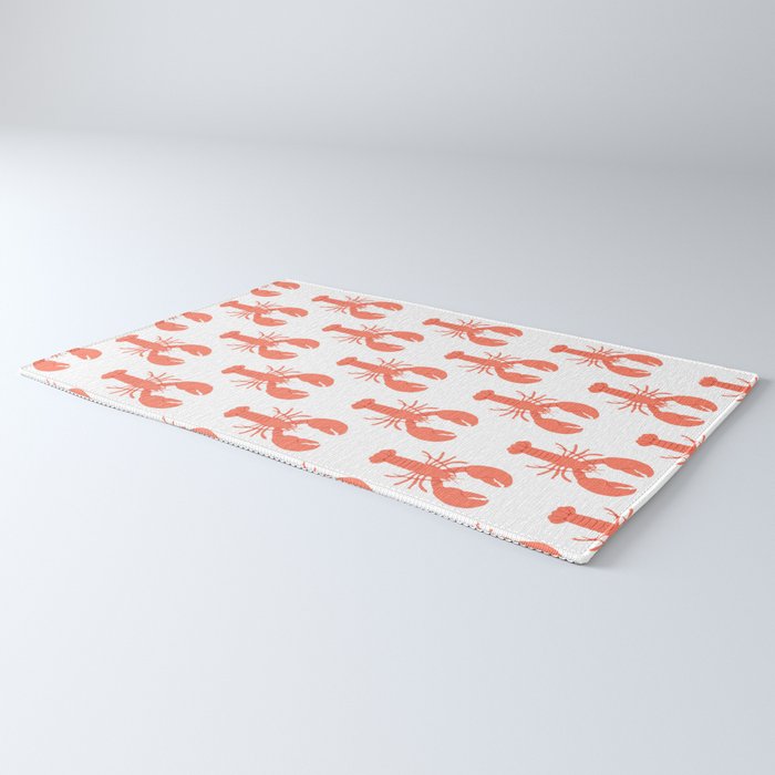 Red lobster sea food animal cartoon pattern Rug Gallery Image 3