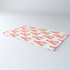 Red lobster sea food animal cartoon pattern Rug Gallery Image 3