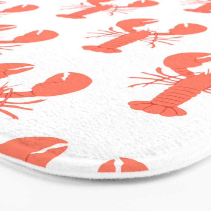 Red lobster sea food animal cartoon pattern Bath Mat Gallery Image 3