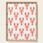 Red lobster sea food animal cartoon pattern Serving Tray Gallery Image 1