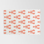 Red lobster sea food animal cartoon pattern Rug Gallery Image 2