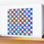 Strawberry Checkerboard - Blue And Pink Wall Mural Gallery Image 2