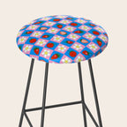 Strawberry Checkerboard - Blue And Pink Stool Gallery Image 2