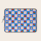 Strawberry Checkerboard - Blue And Pink Laptop Sleeve Gallery Image 1