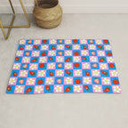 Strawberry Checkerboard - Blue And Pink Rug Gallery Image 1