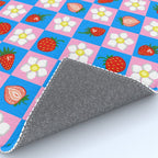Strawberry Checkerboard - Blue And Pink Rug Gallery Image 4