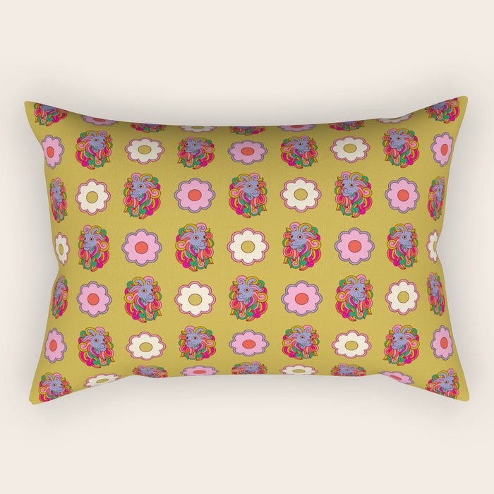 Blue Lion Rectangular Pillow Gallery Image 2
